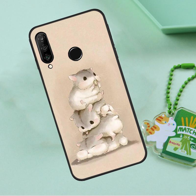Cute Lovely Pet Hamster For Huawei Nova Y90 Y70 Y60 Y61 Y91 Y72 9 10 SE 12i 12s 11i 5T P60 Pro P20 P30 P40 Lite Case
