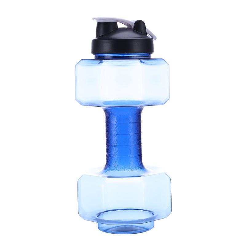 Fitness Dumbbell Shaped Water Bottle, Fillable Plastic Weight Training Dumbbell Cup, Large Capacity Outdoor Sports Drinking Flask