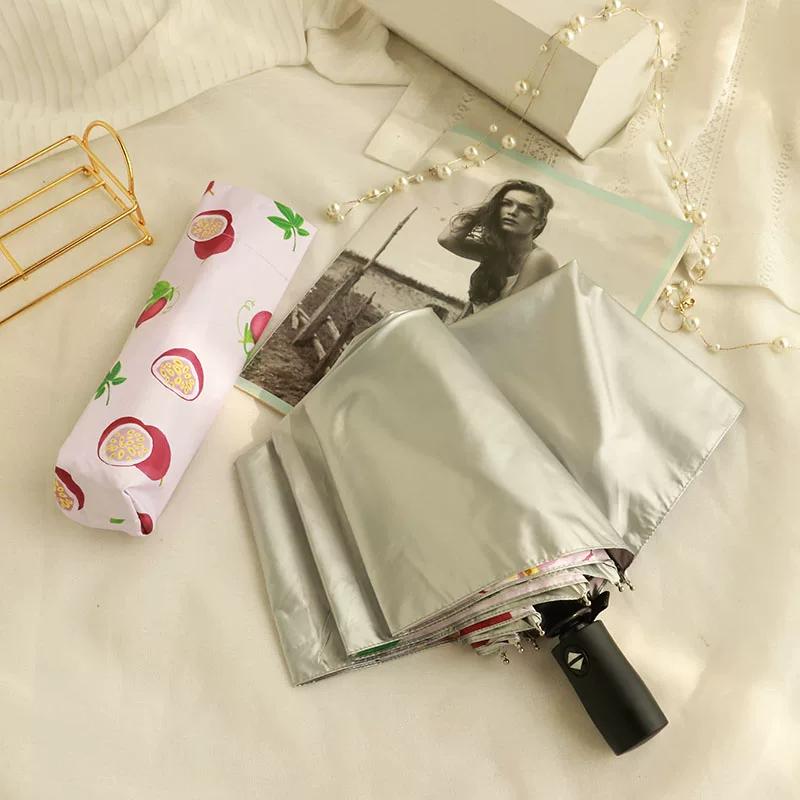 Creative Super Light Automatic Umbrella Retro Orange Rain Dual-Use Female Thick Windproof Fashion Parasol Sunshade Umbrella