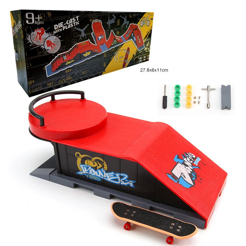Finger Skateboard Indoor Sports Model - Creative Novelty Scene Props Assembly Toy.