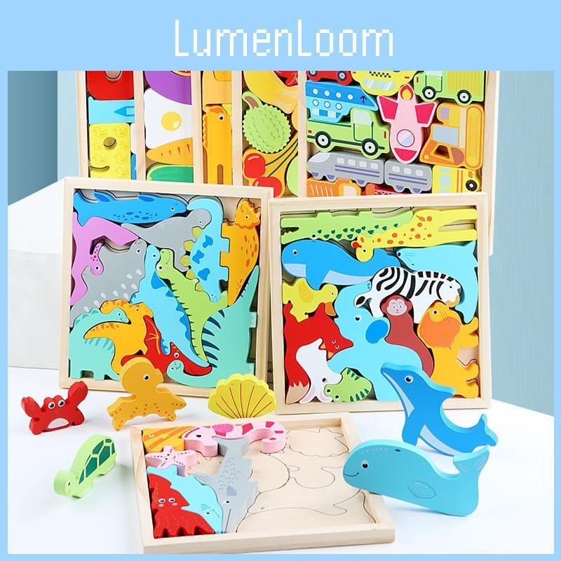 Wooden Ocean Animal Vehicle 3d Puzzle Toy For Kids Brain Development Play Gift