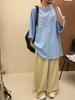 Da7 Women's Korean Style High Waist Wide-Leg Pants - Plus Size, Spring Casual, with Drawstring, Loose Fit.