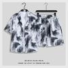 Retro Hong Kong Style Men's Floral Shirt & Shorts Set for Summer Holidays