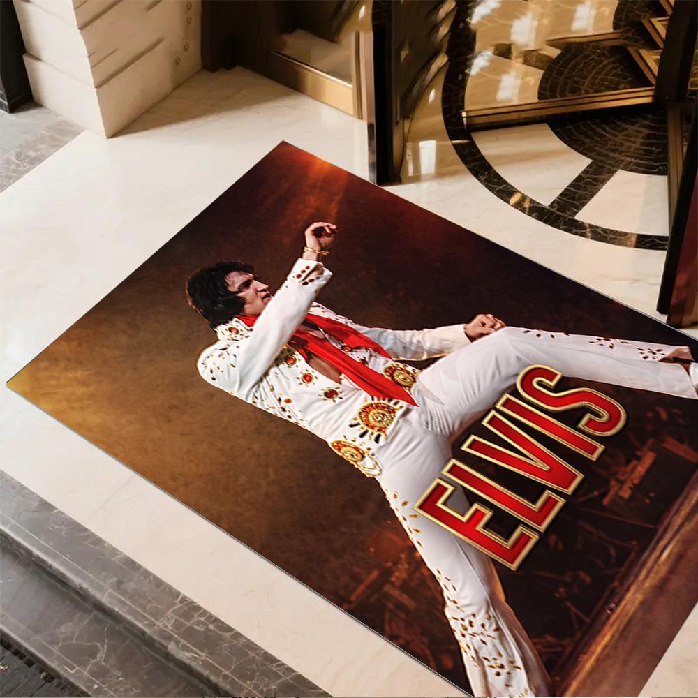 Elvis Presley Music Legend Floor Rug Office Rug Design for Hallway Living Rooms Decorate room Kitchen Antislip Carpet Anime Office Decor Spiritual Gif