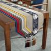 Chinese Style Table Flag Waterproof Oil Resistant Tassel Table Runner Tea House Tea Towels Zen Tea Table Cloth Hotel Bed Flag