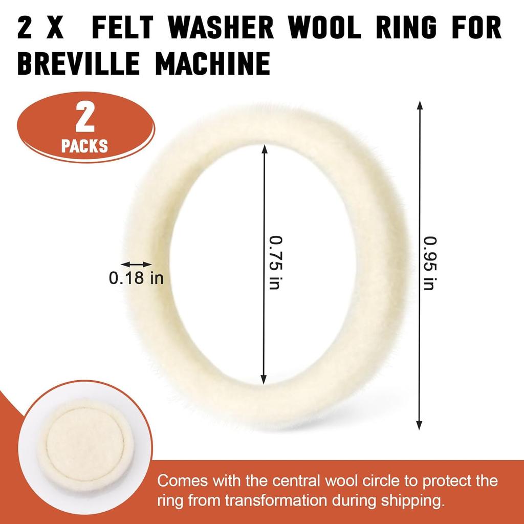 Felt Washer Lower Burr BES870XL for Breville Espresso Machine Grinders, SP0001575 Replacement Accessories for Breville Barista Express