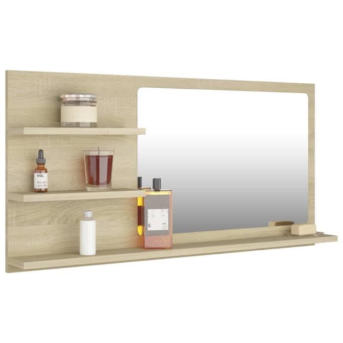 VidaXL Bathroom Mirror Sonoma Oak 90x10.5x45 Cm