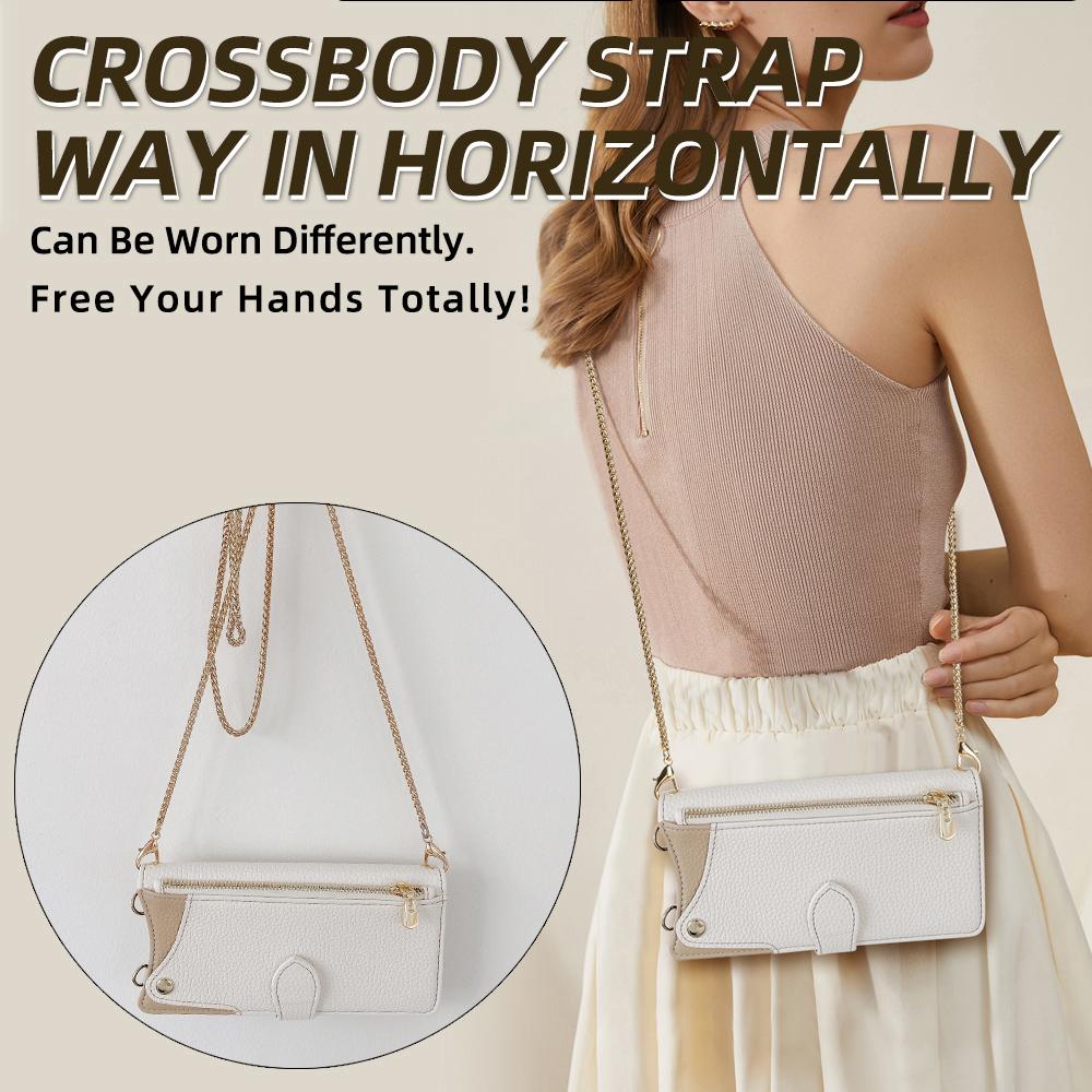 For Honor X6c 4G Leather Case Wallet Stand Cover Irregular Tail Style with Chain Strap