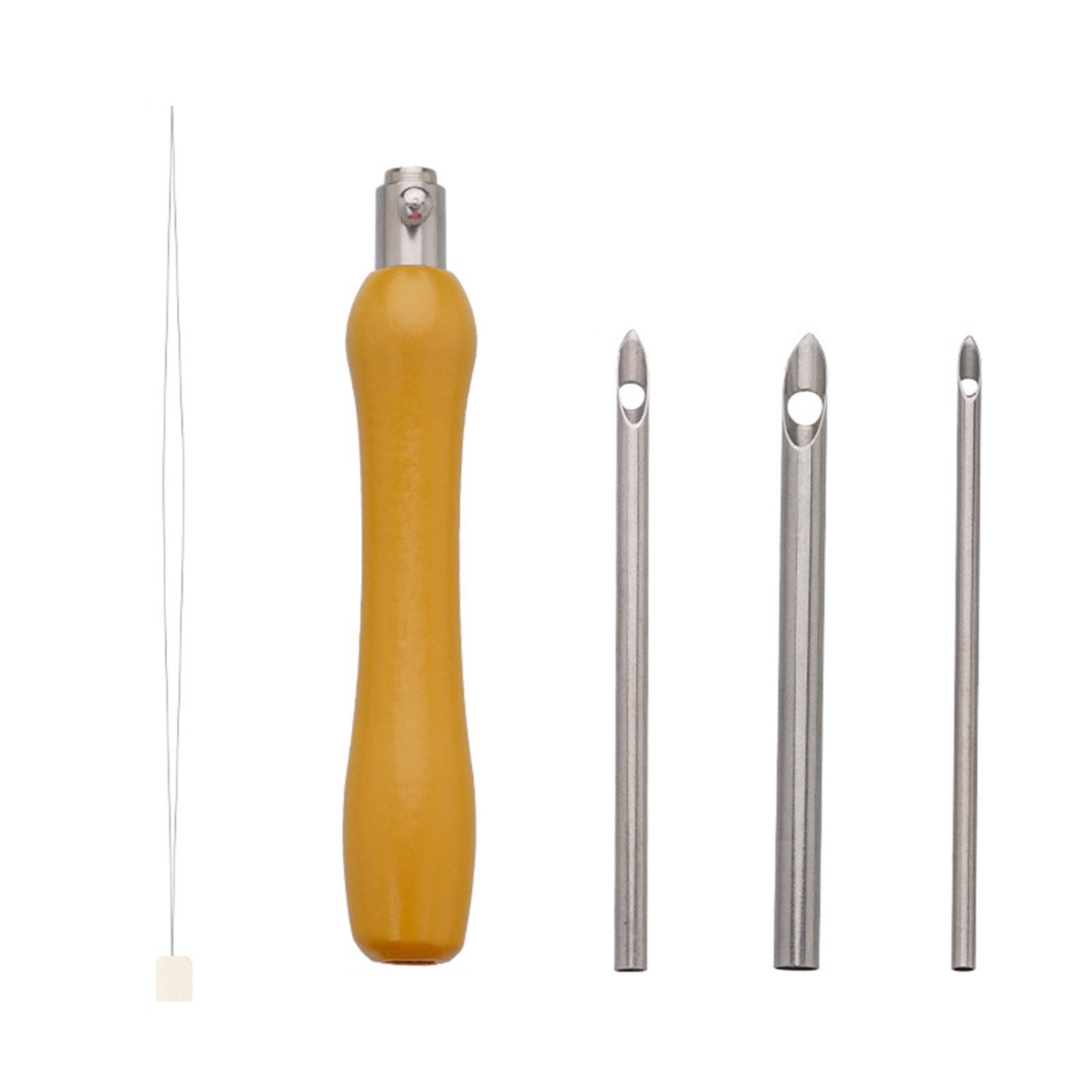 

Набор из 5 игл для прокалывания ткани, набор игл для вышивания со сменной головкой, многофункциональный набор инструментов для прокалывания ткани жёлтый