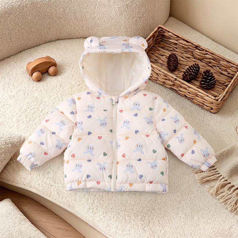 Cartoon Printed Thickened Warm Padded Cotton Coat For Kids Boys And Girls