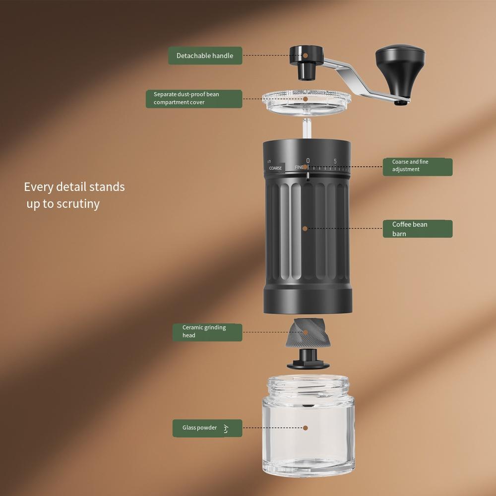1PC Macchina da Caffè Manuale, Macinacaffè, Piccolo Macinacaffè, Regolazione Esterna, Macinacaffè Portatile Transfrontaliero, Utensili da Caffè