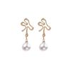 Simulated Pearl Women Dangle Earrings Korean Elegant Crystal Wedding Jewelry Party Gifts Boucles D'oreilles