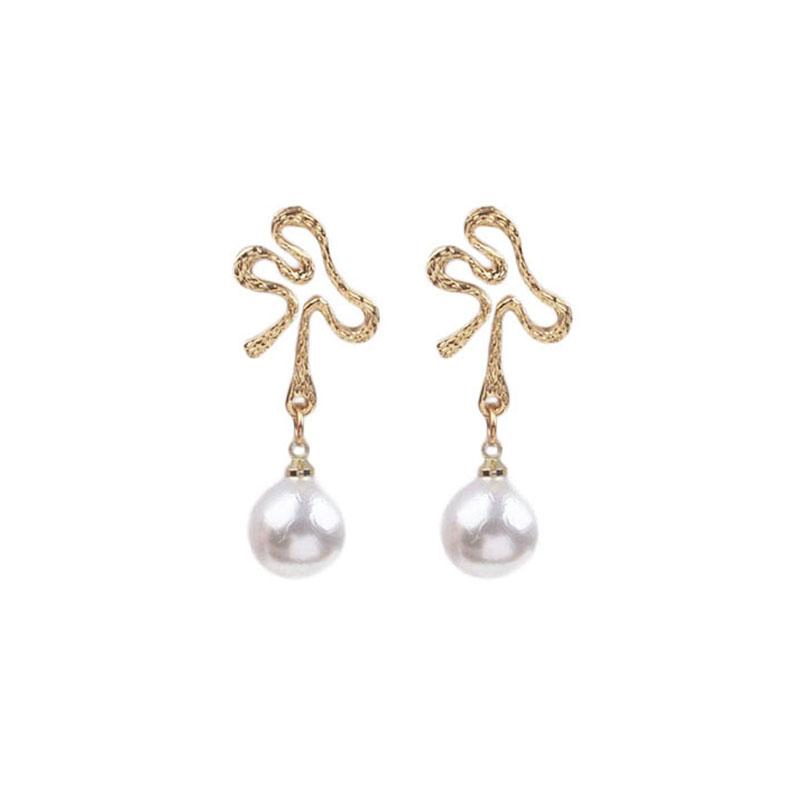 Simulated Pearl Women Dangle Earrings Korean Elegant Crystal Wedding Jewelry Party Gifts Boucles D'oreilles