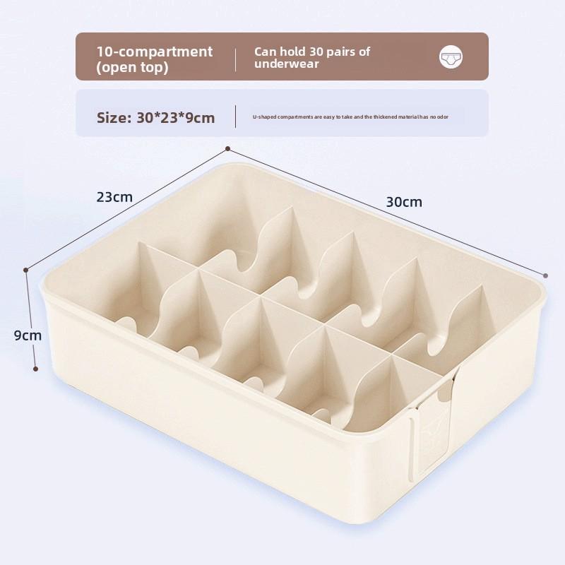 Underwear Storage Box With Dividers For Bedroom Closet Organization