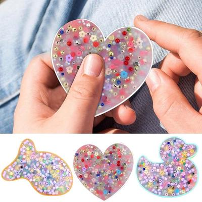 Stress Relief Duck Picky Pad Silicone Pick Pad Fidget Skin Picking Fidget Toy  for Adults Kids