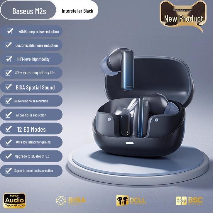 

M2sPro Bluetooth Earphones: ANC Active Noise Cancelling Sports Earbuds with Long Battery Life, New 2024 Model.