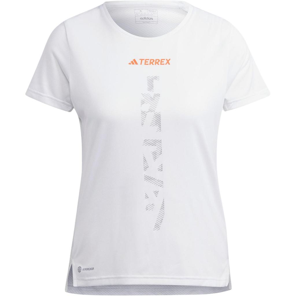 Adidas Agravic Trail Running Tee With Logo Print Women Tops White HT9415