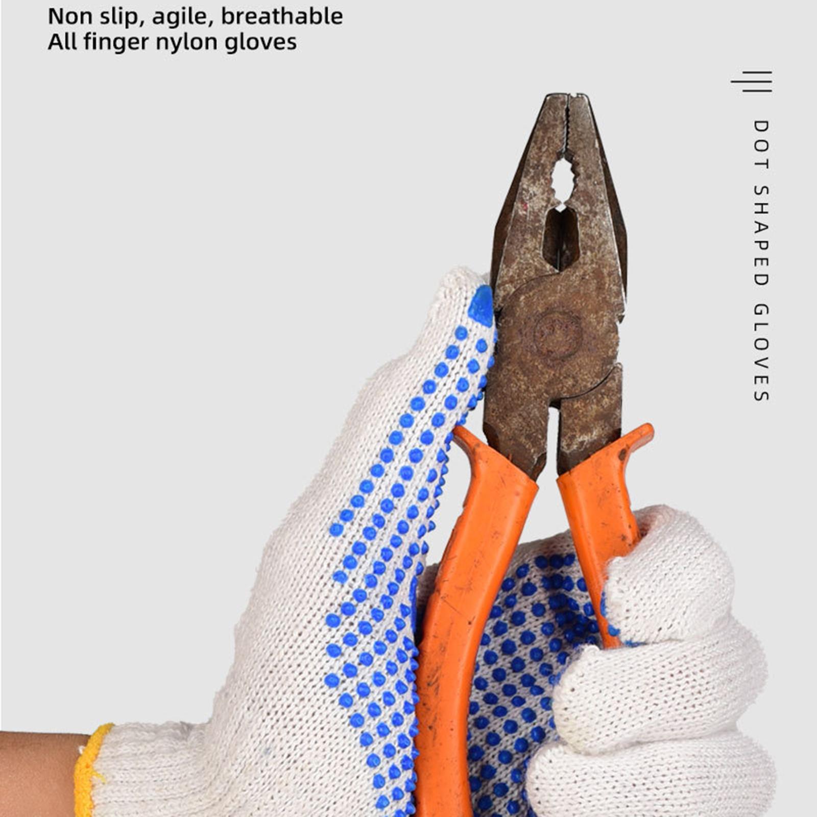 

12 Pairs 800g Cotton Yarn Gloves Breathable Anti-skid Labor Protection Gloves Type A