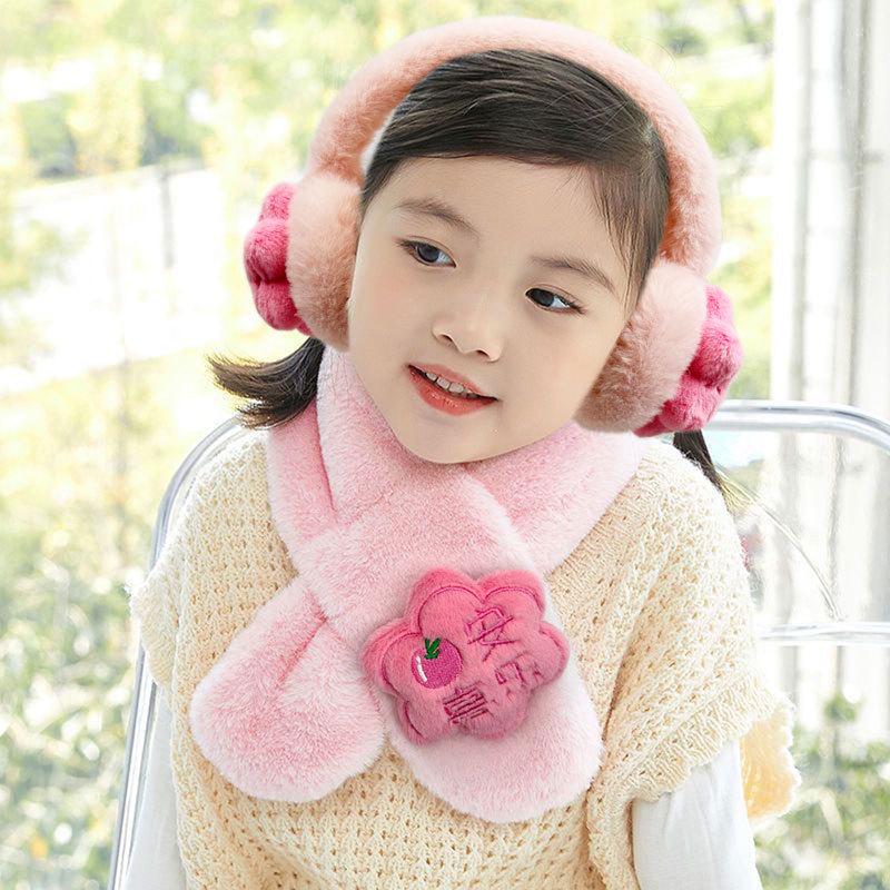 2025 Children's Cartoon Rabbit Fur Scarf – Thickened, Plush, Autumn/Winter Baby Neck Warmer for New Year and Christmas.