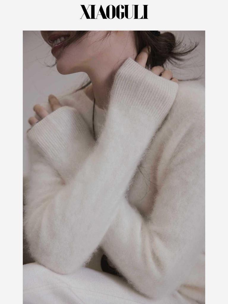 Women's Faux Fur Knit Sweater – Wool & Cashmere Base Layer for Autumn/Winter