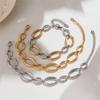 Statement Chunky Chain Necklaces Bracelets In Stainless Steel 18k Gold Plated Necklace Matching Bracelet Jewelry Set for Women