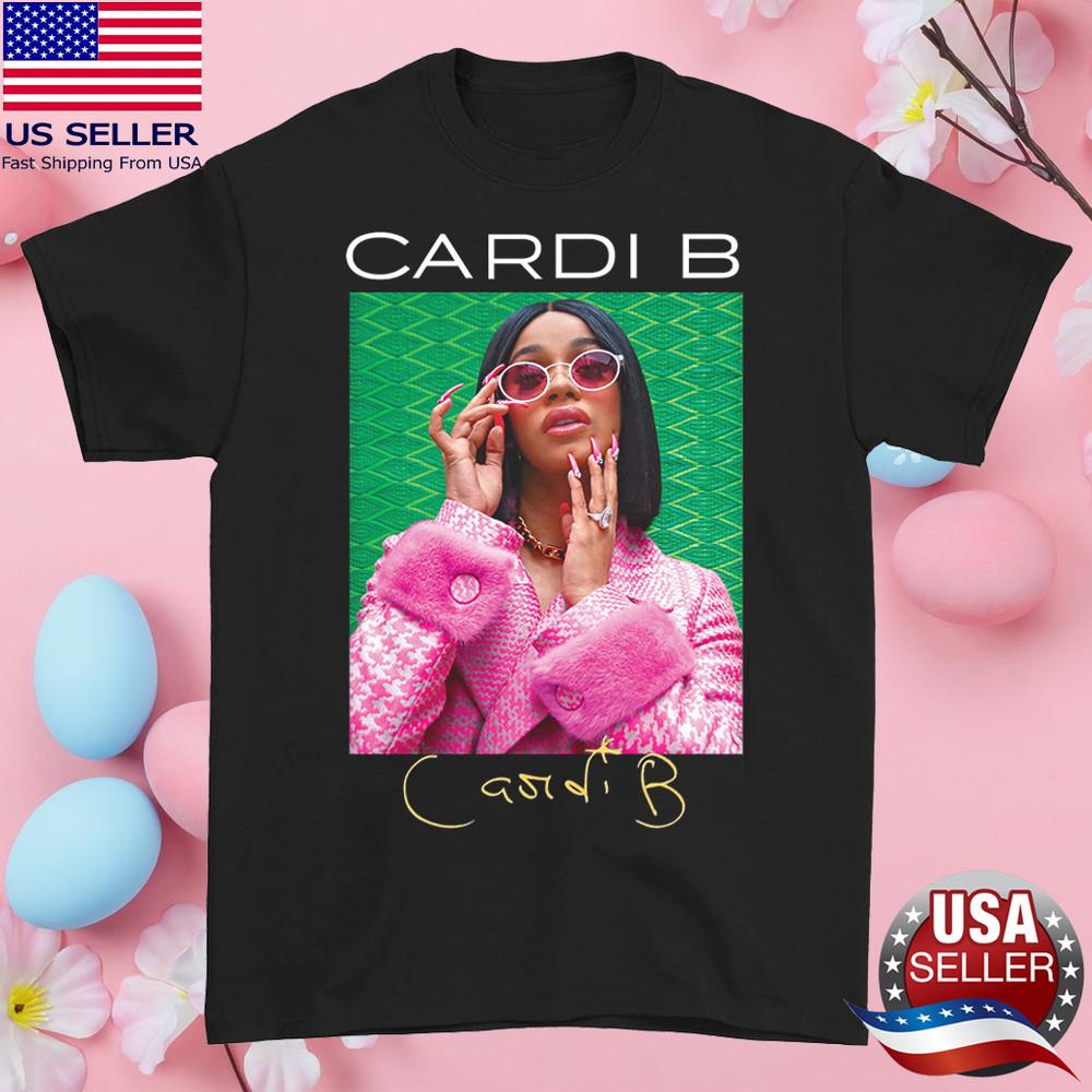Retro Cardi B signature  Black Cotton Tee All Sizes S to 5XL Unisex T-Shirt S