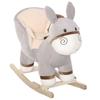 Kids Rocking Horse, Children Plush Ride On Donkey Animal Rocker W/ Sound, Wood Base Seat, Safety Belt, Baby Toy Rocker for Toddler 18 - 36 Months