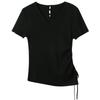 SanCai 2026 Summer V-Neck Knit Pullover Top