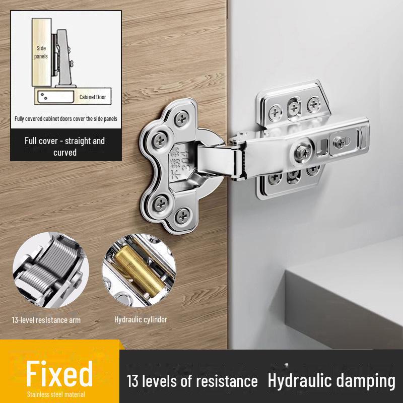 304 Stainless Steel Hydraulic Buffer Wardrobe Cabinet Door Folding Hinge