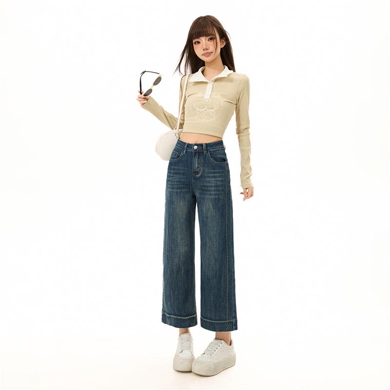 Women's Petite Retro Cropped Wide-Leg Jeans - Spring/Summer 2026