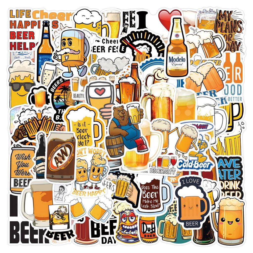 110 Nové Pivo Pivo Doodle Nálepky Skúter Kufor Hrnček na vodu Kreslené nálepky