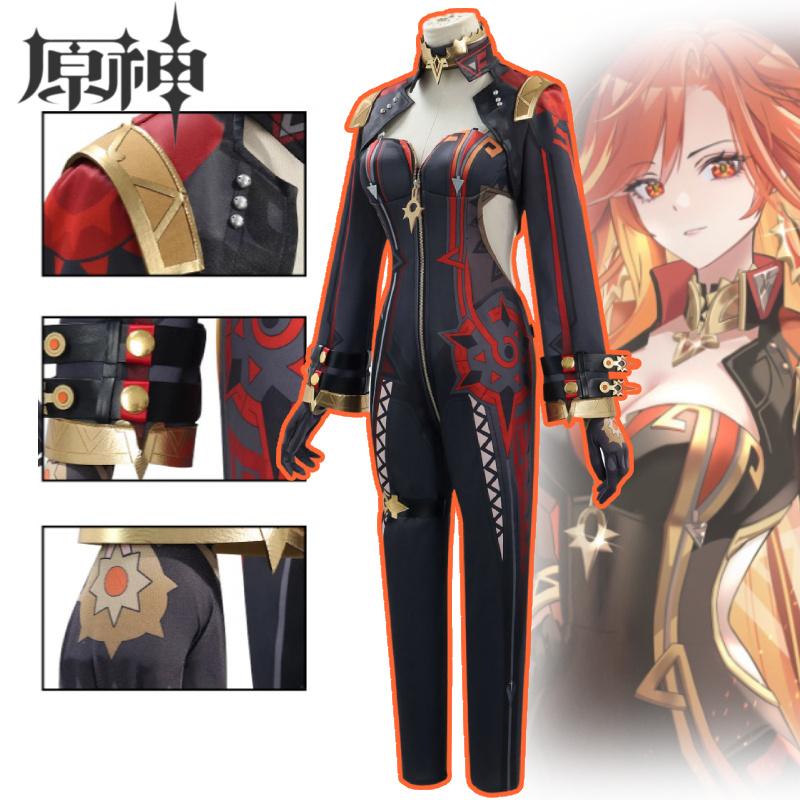 Impact Genshin Mavuika Pyro Archon Cosplay Costume Anime Game Role Party Play
