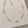 Titanium Steel Natural Stone Beaded Necklace, Simple Temperament, High-end Sense Collarbone Chain, Niche Light Luxury Versatile Jewelry Women