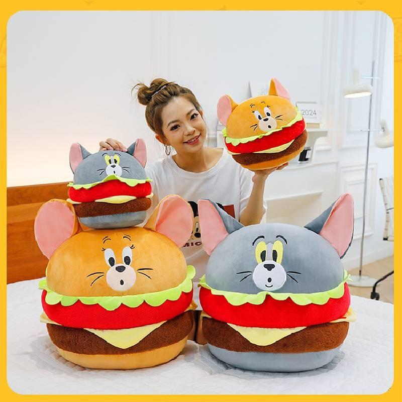 Tom Jerry And Giant Burger Plush Toy Creative Round Ball Kids Children Gift Doll