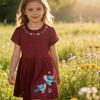 JUMPING Bouncing Girls' Short Sleeve Dance Dress for Spring/Summer