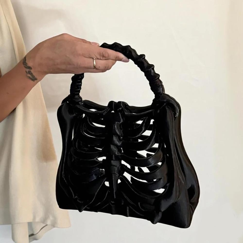 Borsa da Mano Scheletro Stampa 3D alla Moda Borsa da Costume Gotica Nuova Forma a Gabbia Toracica Borsa a Mano Cosplay