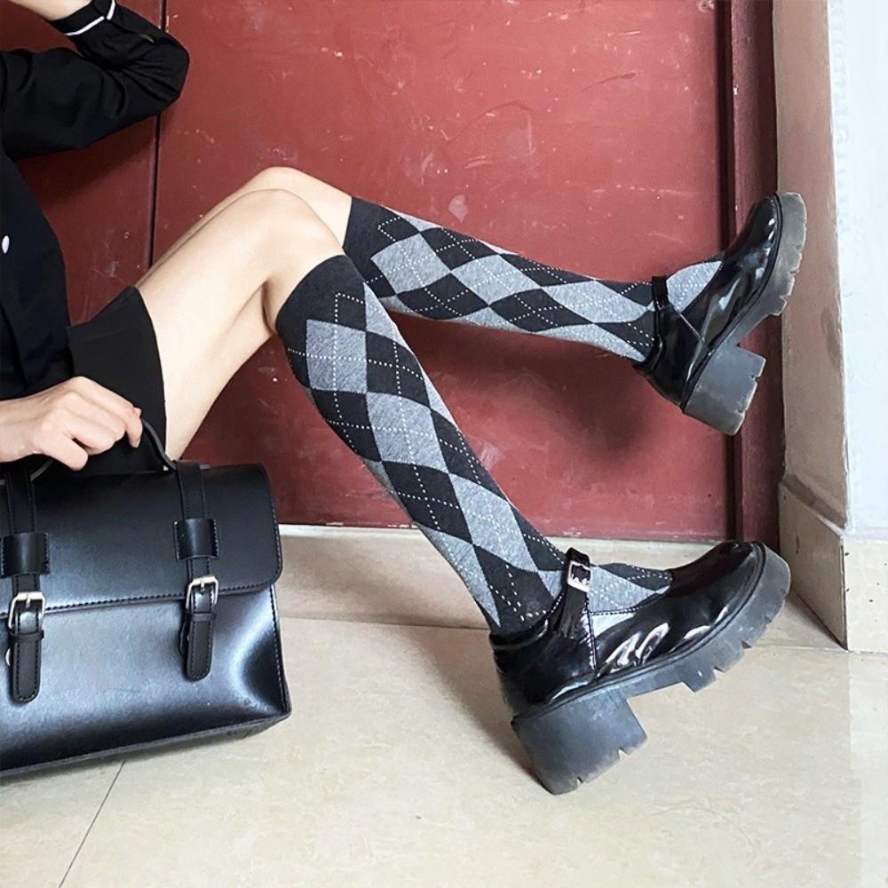 Casual JK Long Socks Warm Knitted Middle Tube Socks Fashion Thigh High  Women