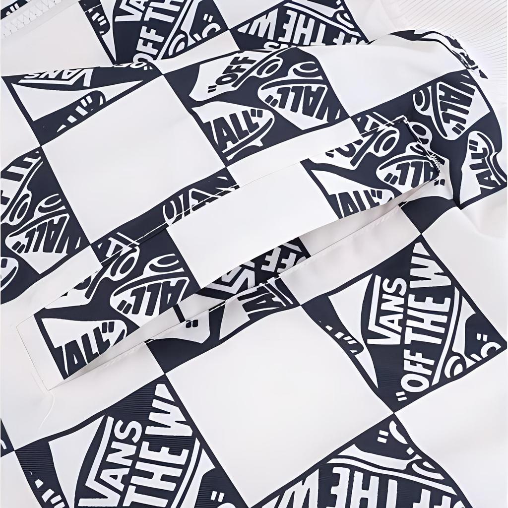 Vans Off The Wall Check Skate Bomber Comfortable Zipper Versatile Long Sleeve Jacket Women Jackets Black White VN000GQSCRY