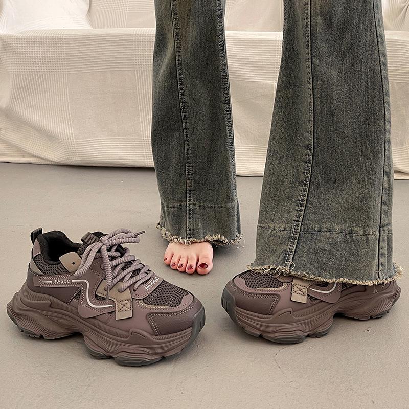 Black platform dad shoes children's spring and summer new student versatile casual foot small sports shoes