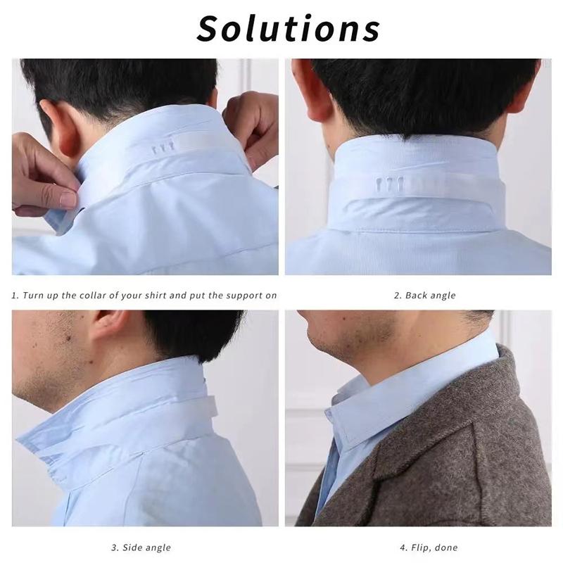 Adjustable Shirt Collar Support T-Shirt Stand Collar Shaper Shirt Anti-roll Fixed Shaper Collar Stay Bundle Kit Clothe Accessory