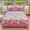 100% Cotton Thicken Quilted Bedspread King Queen Size Princess Lace Bed Skirt Pure Cotton Bed Cover Not Including Pillowcase