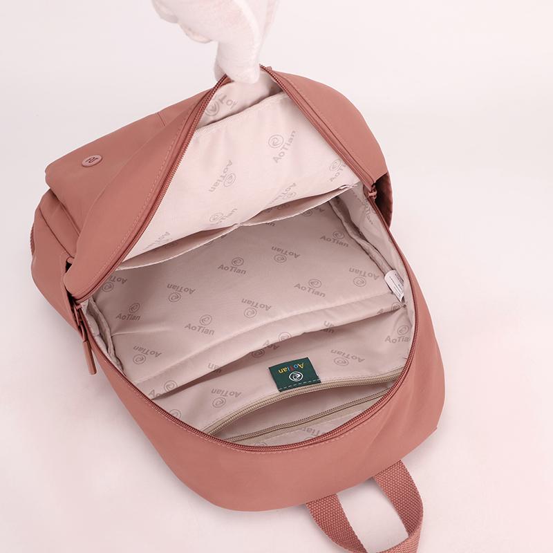 Solid Color Women Backpack Outdoor Student Schoolbag Travel Bag