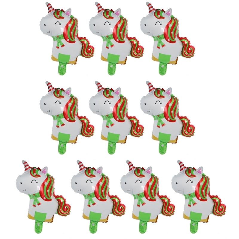 

10 Piece Mini Foil Balloon Pack Christmas Balloons Great for NewYear Holiday Parties and Decor