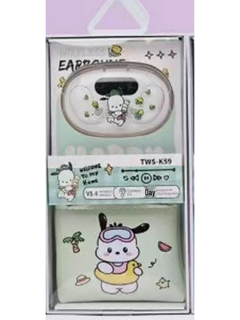 2025 TWS-K59 Bluetooth 5.3 Earphones with Cartoon Coin Purse Wireless Sleep Design