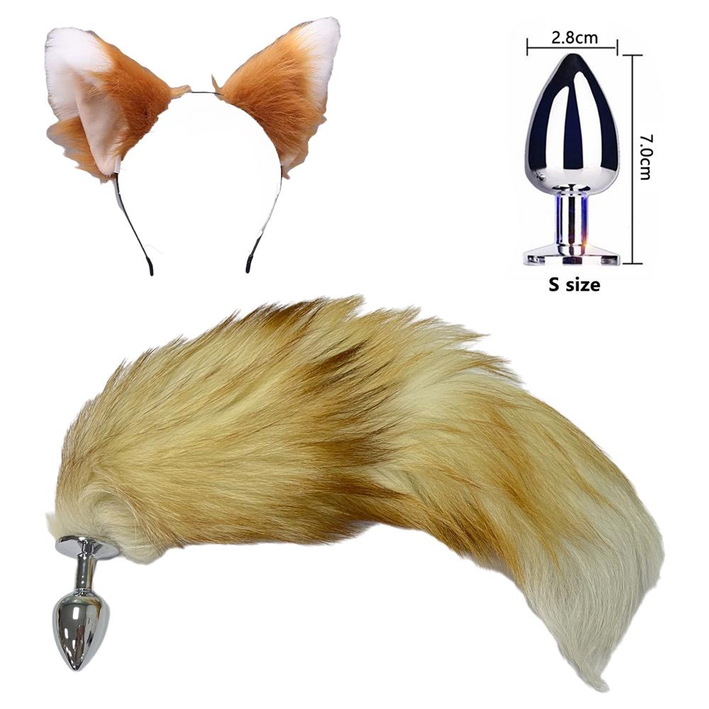 Removable Anal Plug With Tail Sex Toys Woman SM Cosplay Fox Tail Butt Plug Vaginal Stimulation Masturbator For Adults Anal Toy