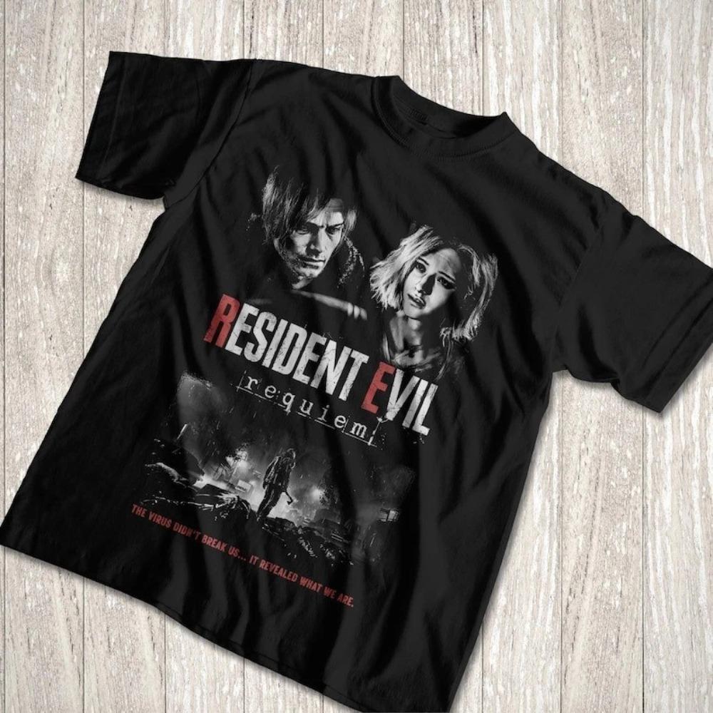 Resident Evil Requiem, Leon Kennedy T-shirt Men s T-shirt Summer New Cotton Retro Unisex Casual Fashion T-shirt 4XL