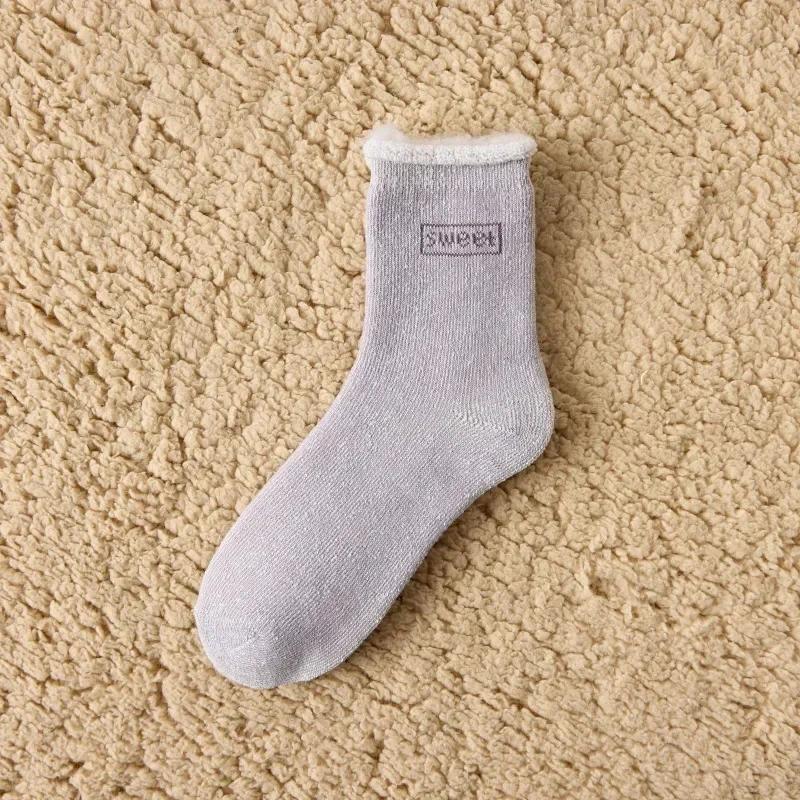 Winter Warm Wool Sock for Women Solid Color Thicker Cashmere Socks Merino Socks Against Cold Snow Russia Male Womens Socks