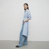 broadcast Women's Chinese Embroidery Irregular Hem Midi Shirt Dress