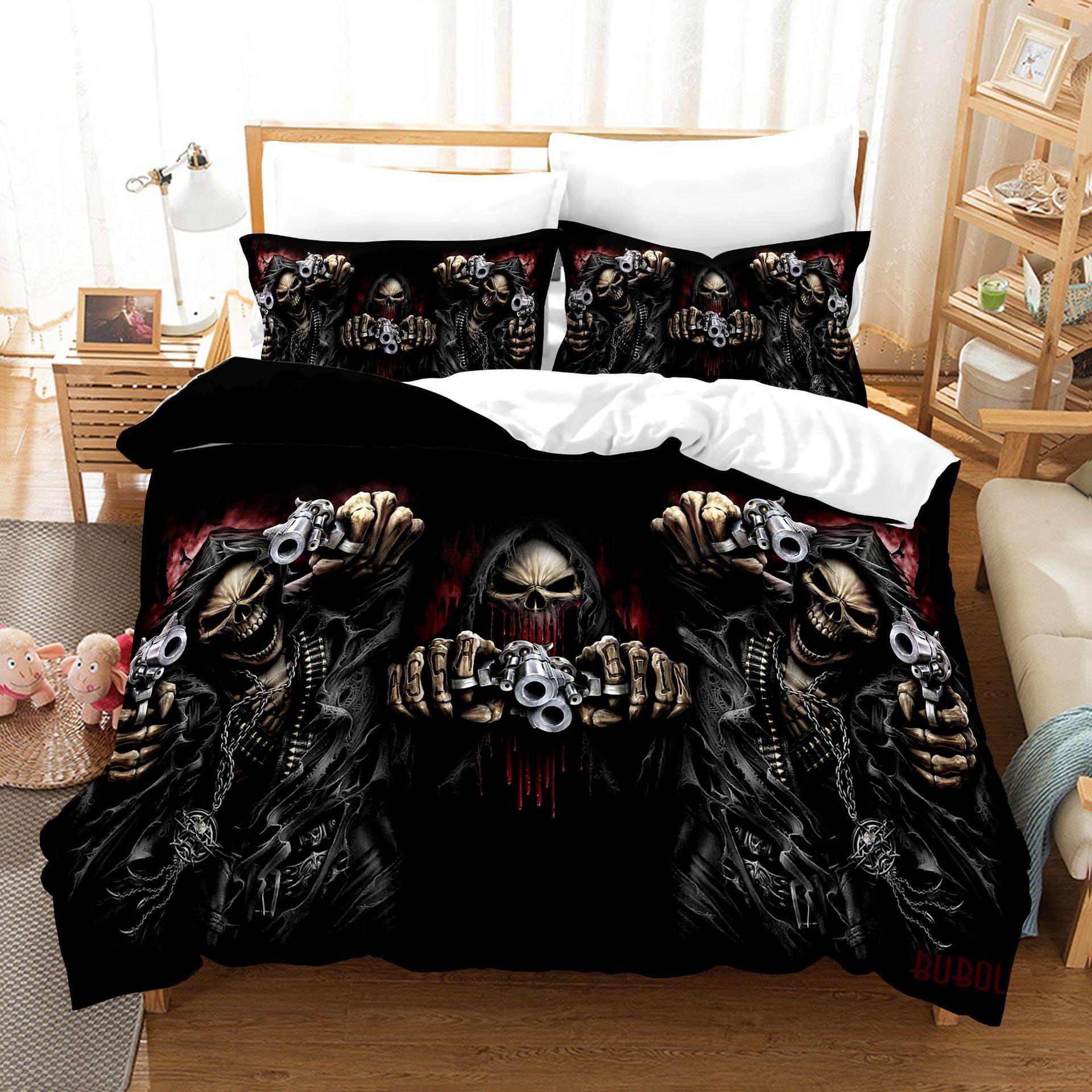 

3D Digital Printing Quilt Set Three-Piece Skeleton GB-Single135cm×200cm