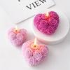 3D Aromatherapy Candle Mold Heart Shape Rose Resin Mold New Plaster Mold  Home Decor